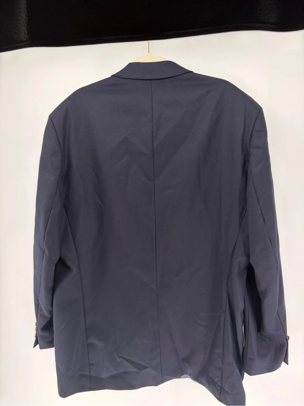 Vintage 90s Ralph Lauren Navy Wool Blazer Sport Coat Gold Buttons Men's 42T Tall